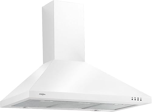 Miniatura 7 de Ancona AN-1184 WPPW430 30" 400 CFM Convertible Montaje en Pared Clásico Estilo Pirámide Campana extractora en Blanco Blanco