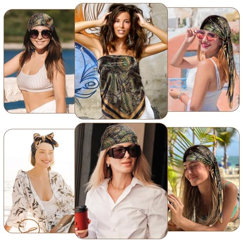 Sibba Satin Head Scarf for Women Like Silk Scarf Hairstyles Hair Bandana Stylish Head Wraps Neck Face Scarves Cover Hair Decoration Lightweight Rag Sleeping Cap Soft Headscarf Square Satin Scarves4