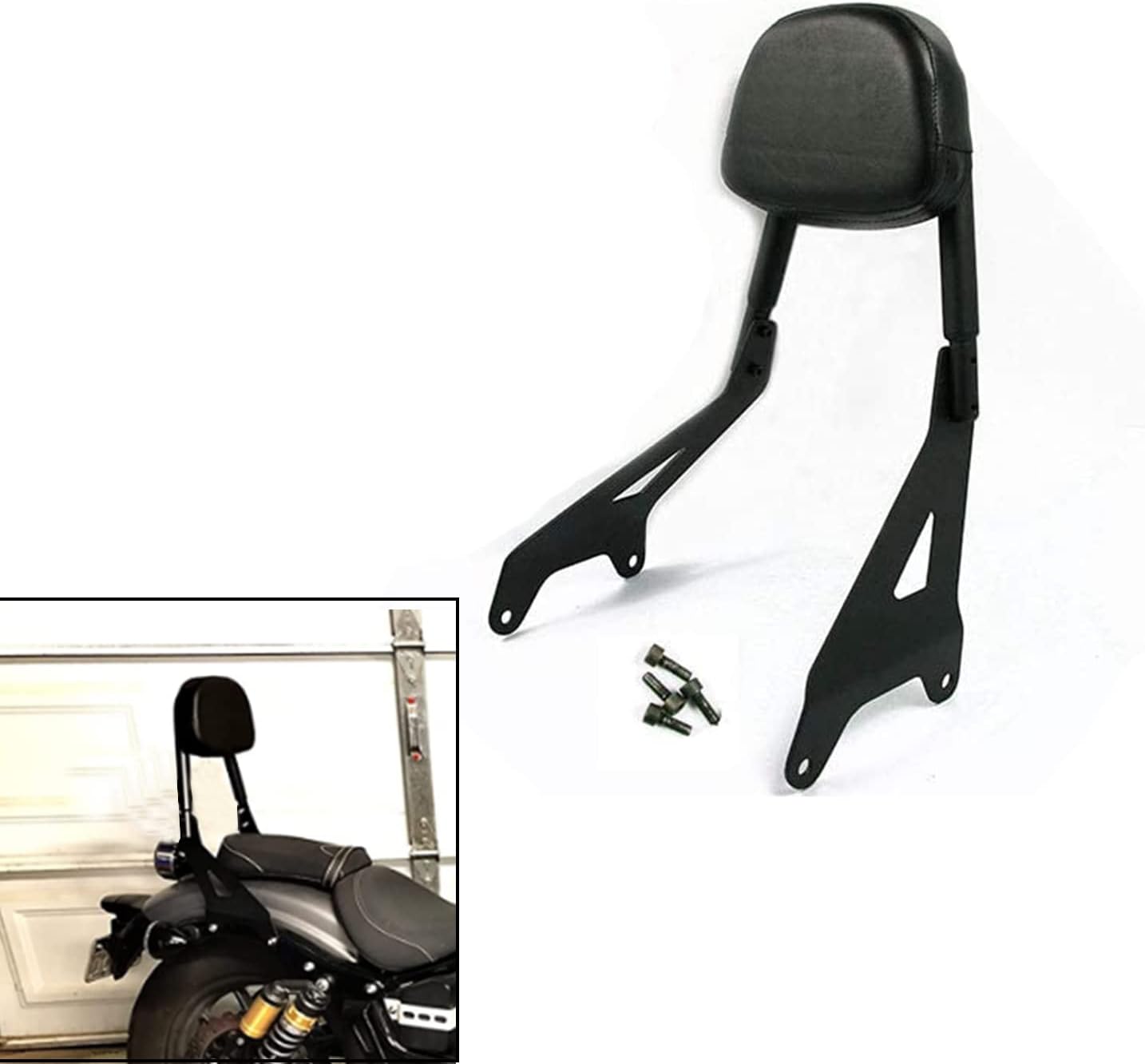Detachable Backrest Sissy Bar With Pad Replacement For Yamaha Bolt XV950 XVS950 2013 2014 2015 2016 2017 2018 2019 (For Yamaha Bolt A)