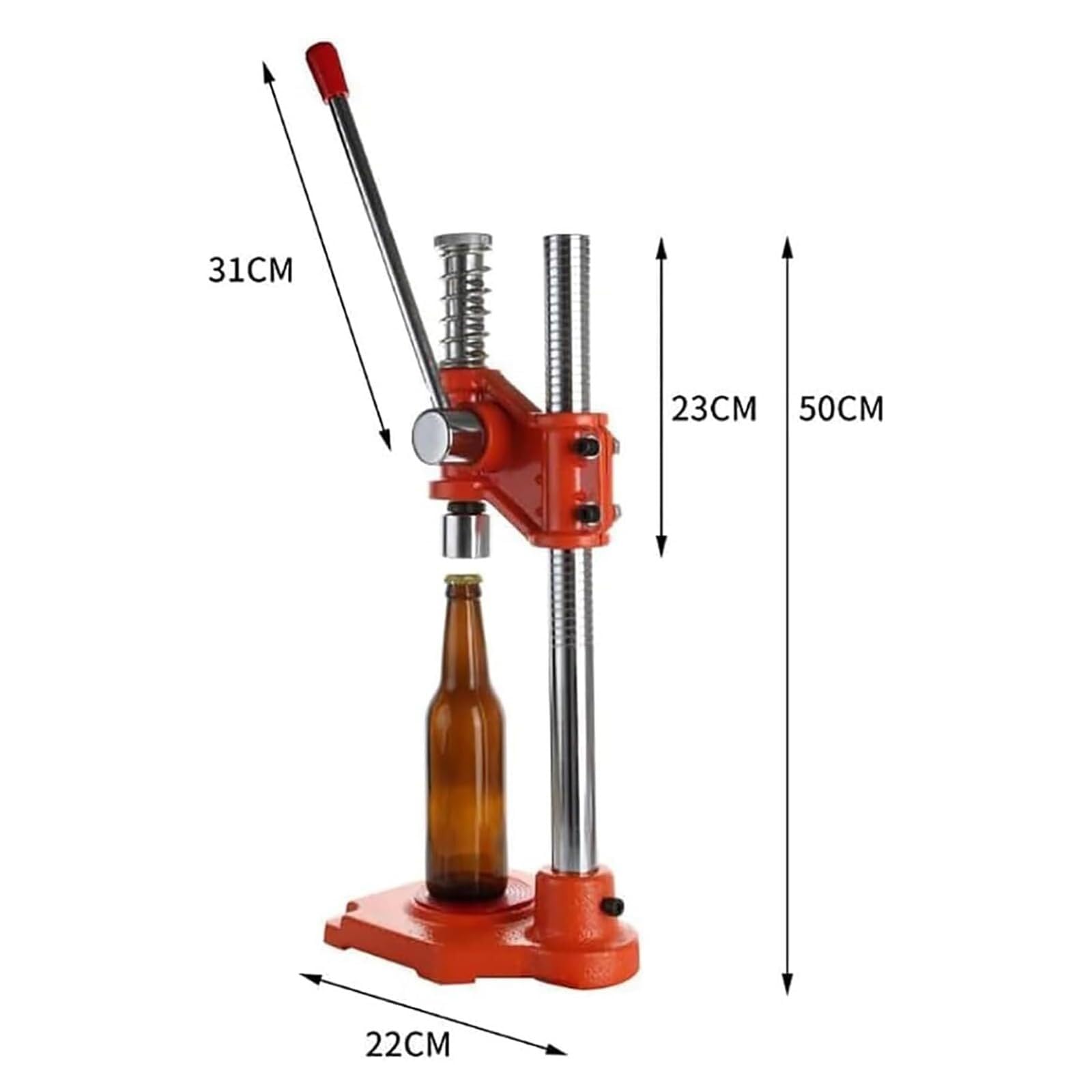 bier brauen set Manuelle Verschließmaschine, Werkzeug für Verschließen von Bierflaschen mit rutschfester Basis, Verschlüsse für selbst gebrautes Bier und alkoholfreie Flaschenverschlussmaschine