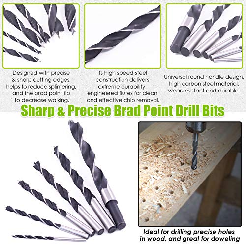 Keadic 26Pcs Dowel & Tenon Center & Drill Bits Set, 1/8-1/2 Inch Drill Bits, 3/4-16mm Drill Depth Stops, 1/4-1/2 Inch Center Dowel Pins, Brad Point Drill Bits for Woodworking 3 Keadic 26Pcs Dowel & Tenon Center & Drill Bits Set, 1/8-1/2 Inch Drill Bits, 3/4-16mm Drill Depth Stops, 1/4-1/2 Inch Center Dowel Pins, Brad Point Drill Bits for Woodworking - Image 3