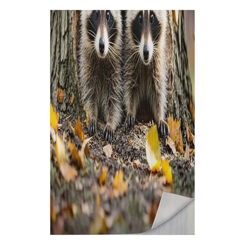 AQRJLPM Raccoons in The Fall Tree Hole Quick Dry Towel Cold Fabric Workout Sweat Towels Highly Absorbing Odor-Free Travel Towel for Hot Yoga Tennis Running Exercise Working Out Camping