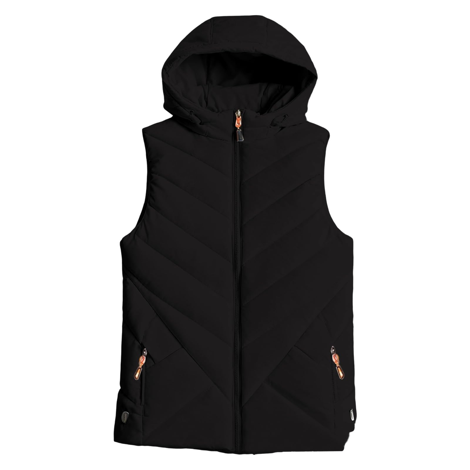 Genérico Chaleco cálido para Mujer,Chaleco Monocolor con Cremallera Acolchado Borrego Mujer Invierno chaqueta acolchada de talla grande sin Mangas Tallas Grandes Elegante
