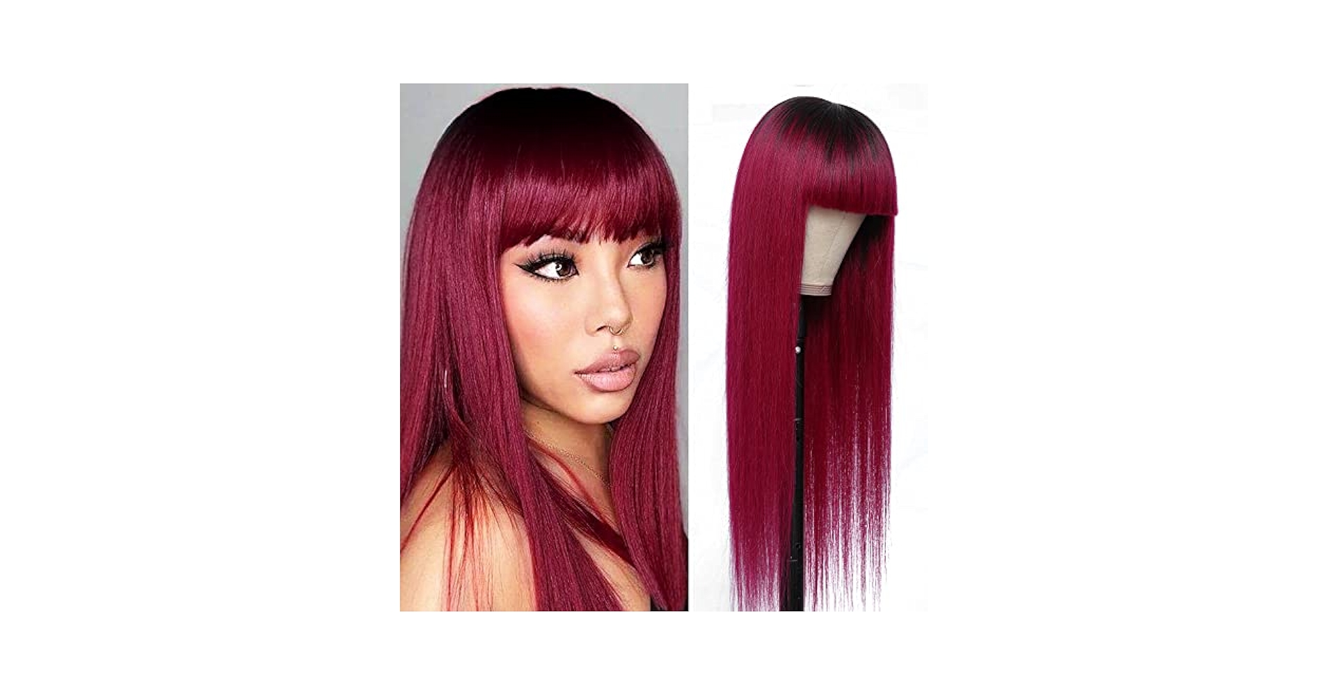 Amazon.com : REMY Hair Non-lace Glueless Ombre Red Burgundy