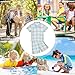 PBJCKAH Blue White Stripes Grid Short Sleeve Hawaiian Button Down Shirts and Short Sets for Boys Polyester Casual Toddler Summer Outfits for Kids 7-8Y