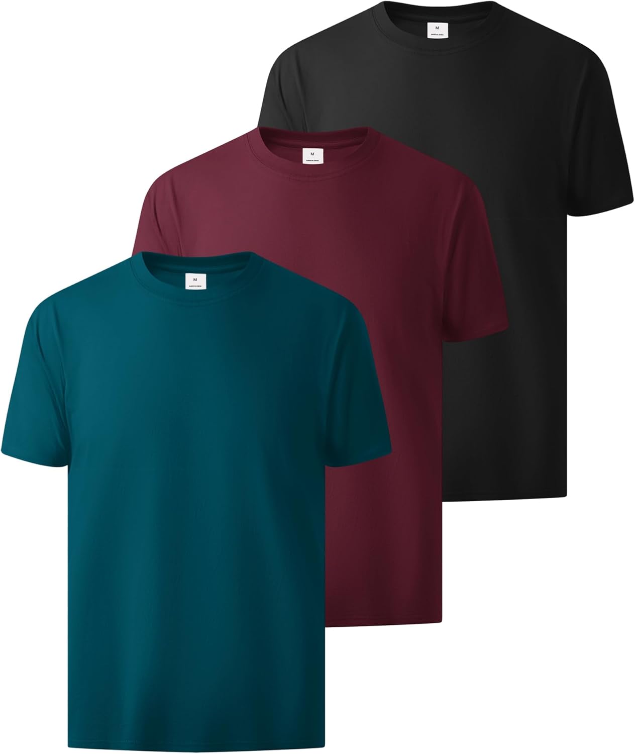ZITY 3 Pack Men's T-Shirts Cotton Crew Neck Basic Tee Short Sleeve Soft Casual Shirts Summer Tops
