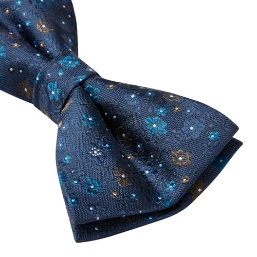 Image of HISDERN Bow Ties for Men Pretied Bowties Classic Formal Business Bow Tie Adjustable Tuxedo Bowtie for Wedding Party