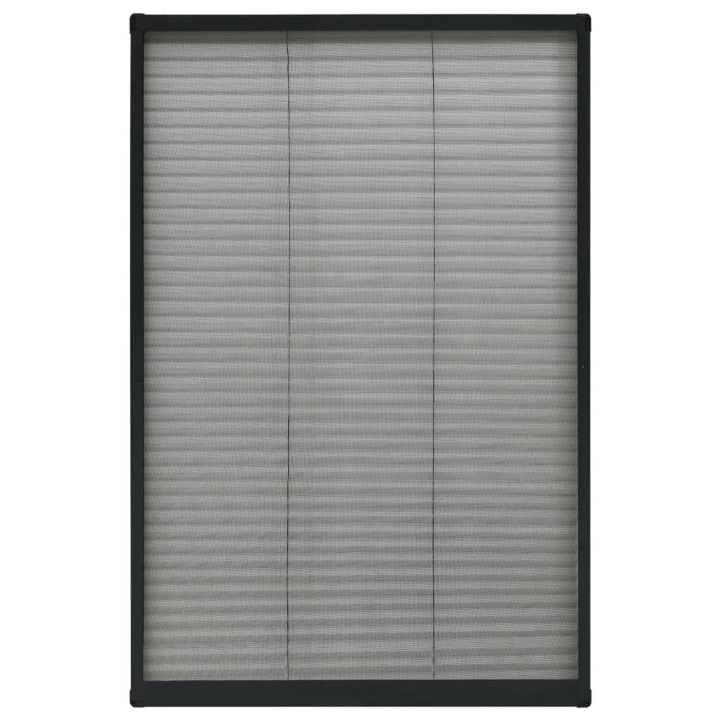 Plissee-Insektenschutzfenster für Dachfenster Aluminium Fliegengitter Rahmen Anthrazit Mückenschutz Rollo Fenster Alurahmen Fiberglas 80 x 160 cm