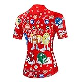 SXFSY Radfahren Jersey Set Sommerrad Kleidung Reflektierend, Frauen Kurzarm Volle Zip Feuchtigkeit Atmungsaktive Schnell Trocken, Rote Mode,S