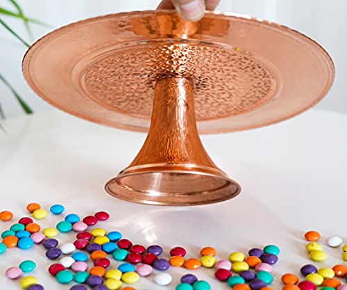 Copper Cake Serving Stand, Dessert Display Pedestal, Cupcake Platter, Round Copper Cake Serving Tray, Cupcake Plate, Cake Bowl, Wedding Cupcake Platform (Red Copper) #TOP4