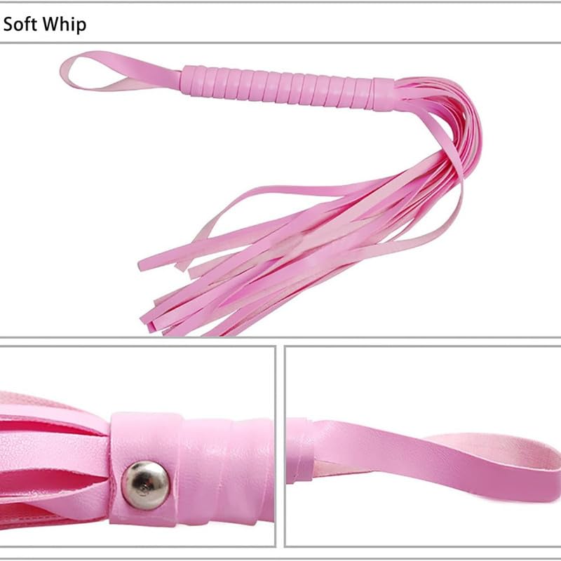 Set di Otto Pezzi di Lychee Modellato Rosa Regolabile Accessori per Il Piacere all'Interno, Fascia Elastica Morbida Come Regalo di Coppia, Manette Erotiche