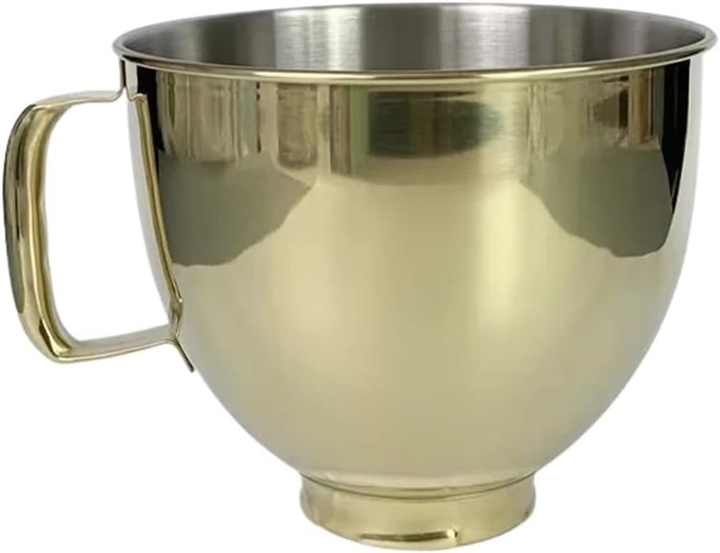 4.5qt 5qt Stainless Steel Colored Bowl Compatible For KitchenAid KSM5SSBRG KSM5SSB Mixer Bowl, 5-Quart(Gold bowl)