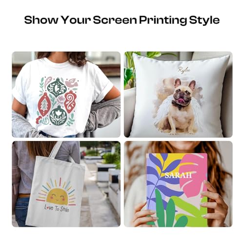 Image of Caydo 8x10 Inch Wood Silk Screen Frame, 110 White Mesh for DIY Printing | includes screen printing squeegee, for T-shirts backpacks handbags, DIY printing, wood silk screen frame
