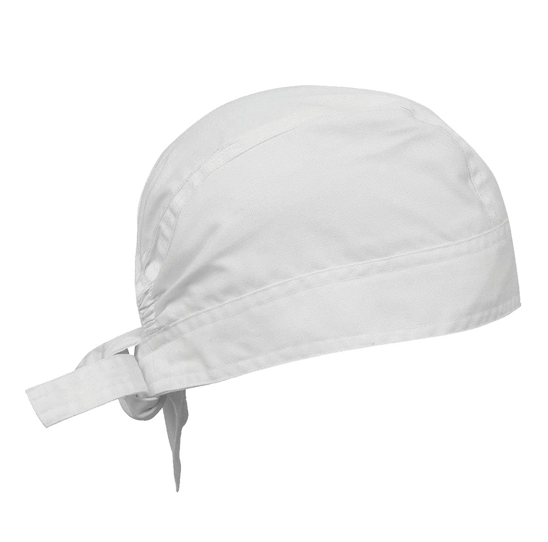 FASHION 7STAR Chef’s Hat Cap Kitchen Catering Waiter Cap Unisex Work Wear Chef Bandana Hat Cooking Supplies (White One Size)
