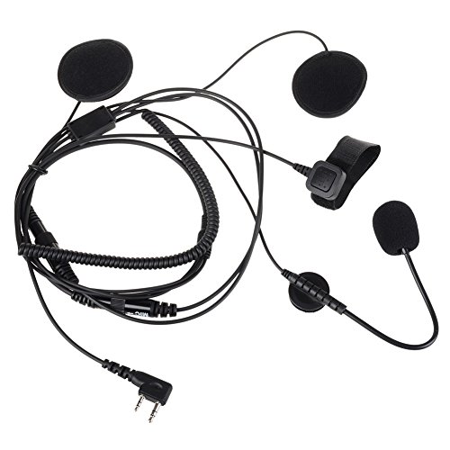 KENMAX 2 Pin Open Half Face Earpiece Headset Mic Microphone with Finger PTT