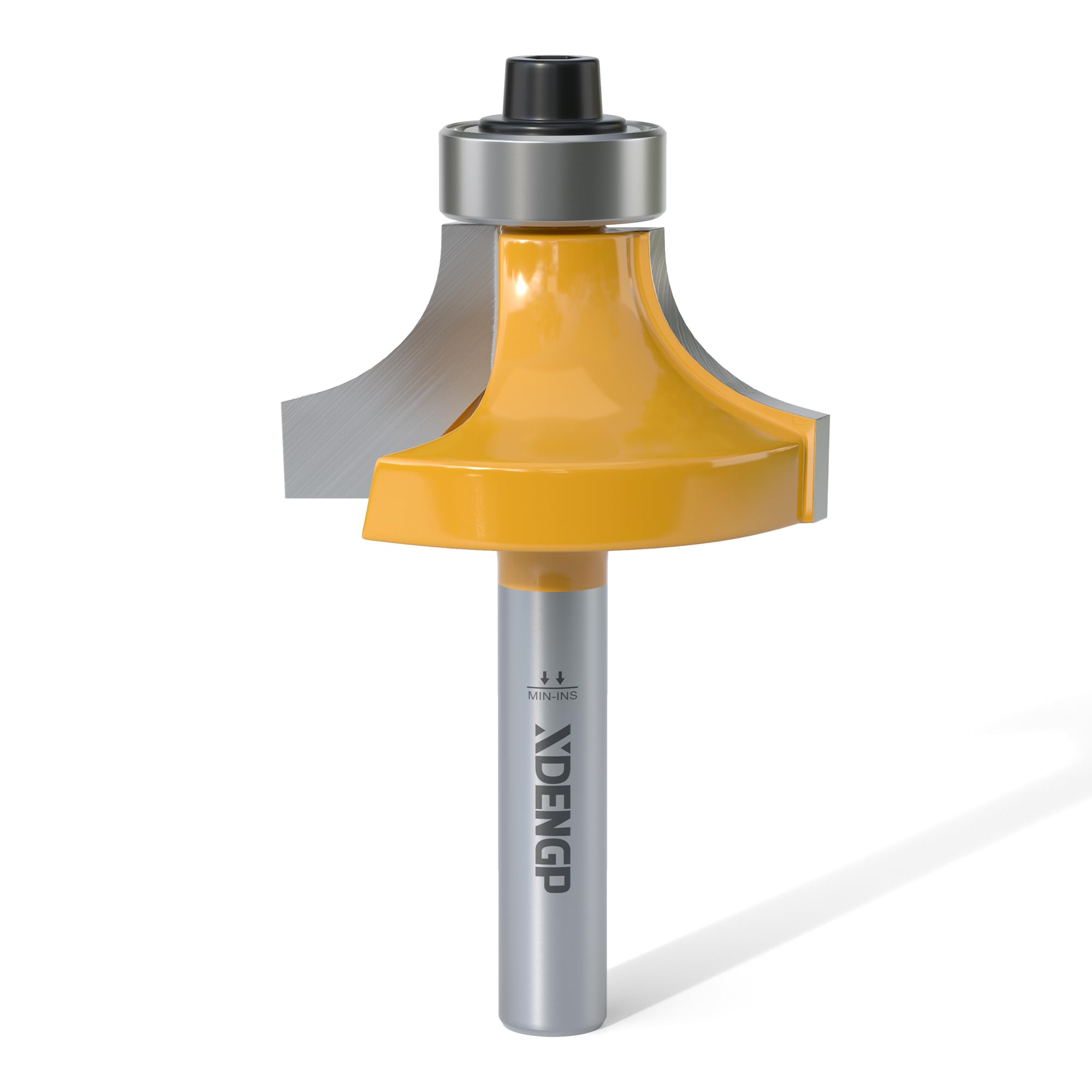 XDENGP Roundover Router Bit 1/4 Shank, 3/8" Radius Round Over Router Bits, Router Bits Round Over for Edging Forming Rounding Woodworking Cutter
