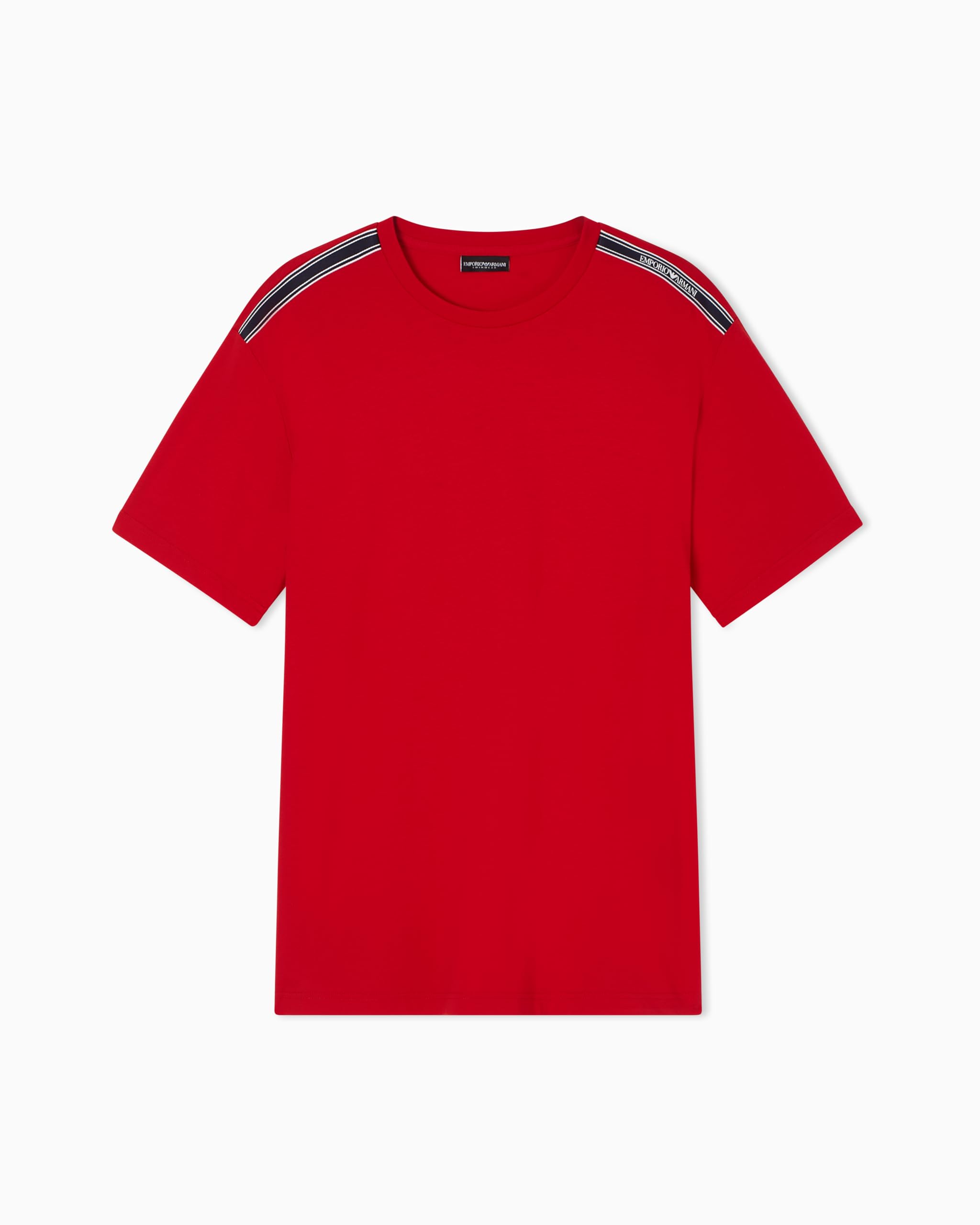 Emporio Armani Herren Rot Logotape Crew Neck T-Shirt M