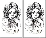 Mini Tattoos 2 Sheets Sexy Naked Girl Tattoos Waterproof Temporary Art Cartoon Fantasy Sticker Painting Make up Sexy Body Fake Tattoo for Men Women