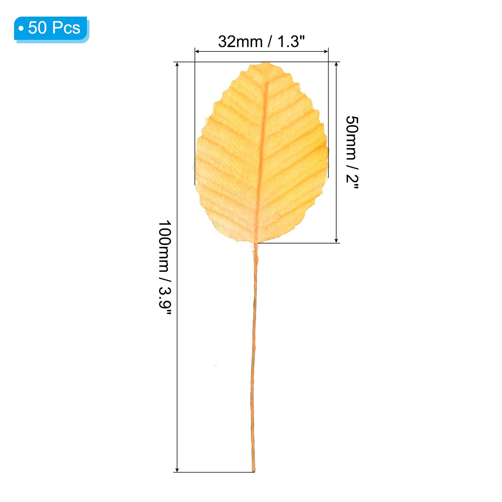 PATIKIL Yellow Artificial Leaves with Stems - Image 2