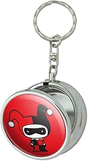 Harley Quinn Cute Chibi Character Portable Travel Size Pocket Purse Ashtray Keychain with Cigarette Holder