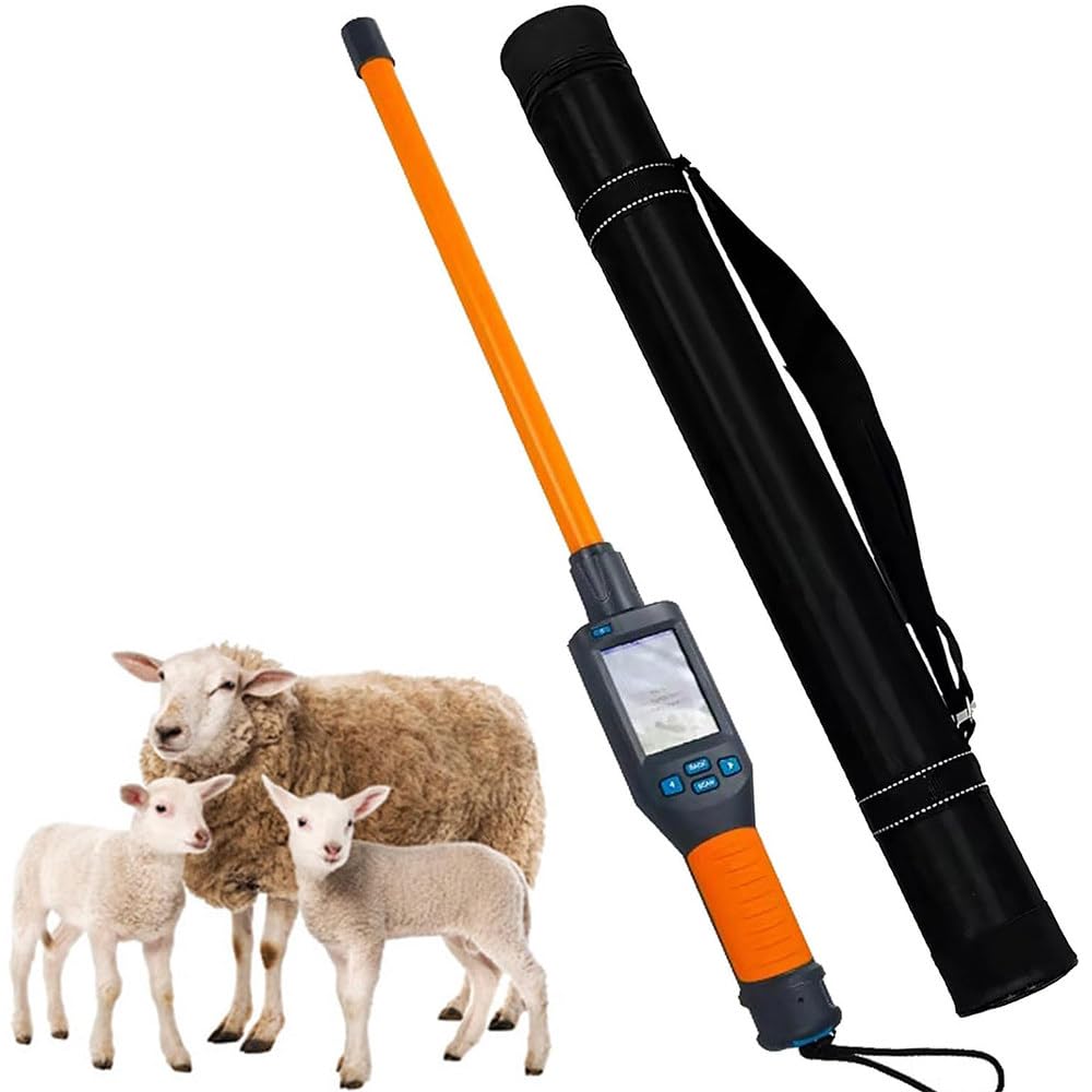 Qiang Handheld Livestock Microchip Scanner, 134.2KHz Frequency Animal Ear Tag Identifier, Large Storage Up to 20000 Data, Multi Tags Recognition for Rabbit Sheep Livestock Pets