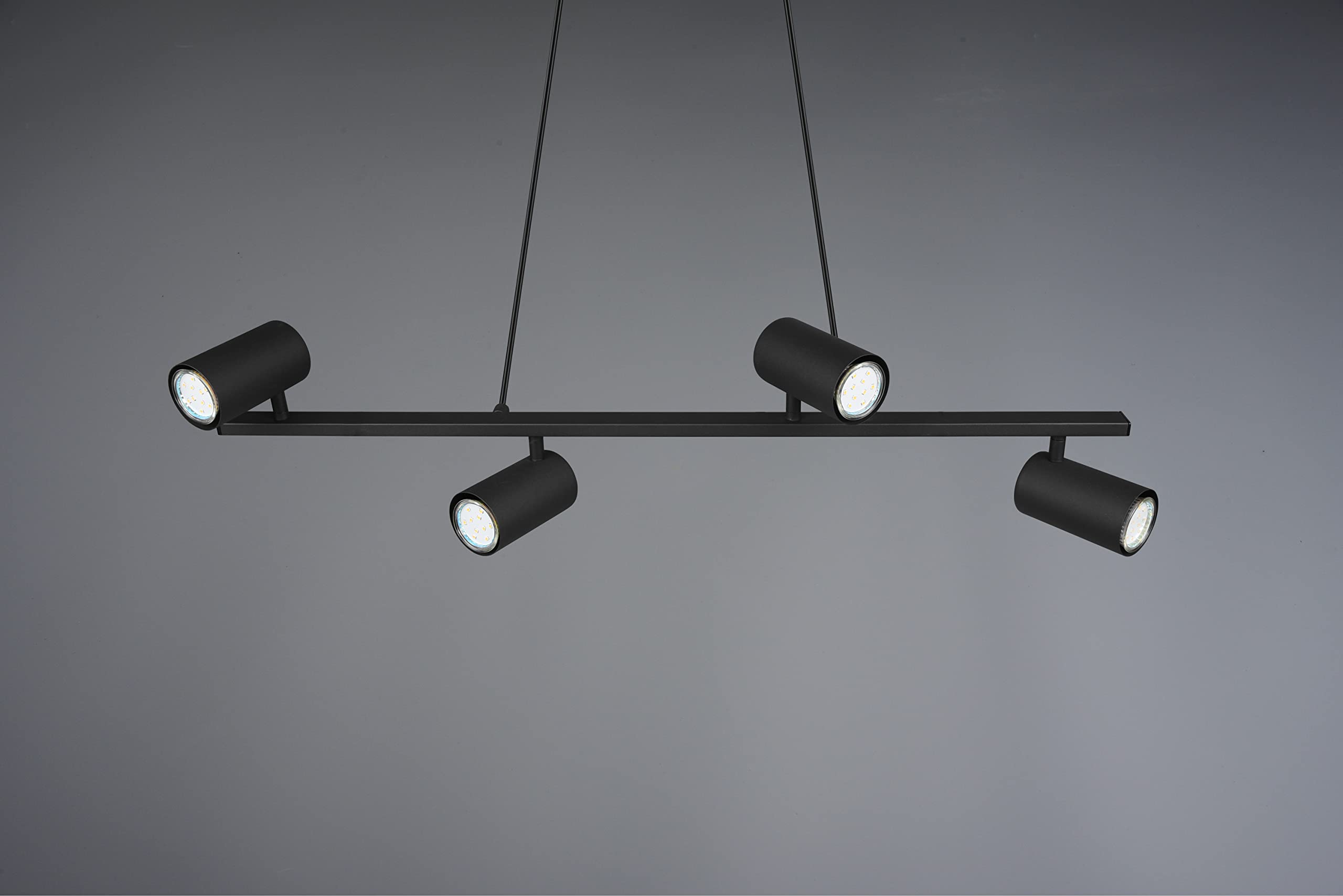 Trio Leuchten Pendelleuchte Marley 302400432, Metall Schwarz matt, exkl. 4x GU10