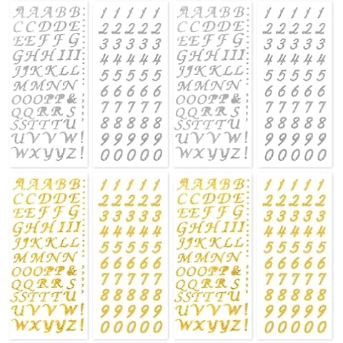 Gold Glitter Letter and Number Stickers Cover