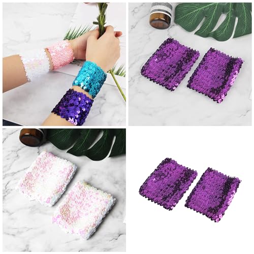 Elegant Arm Cuffs Stretchable Blingbling Sequins for Festive Attire Costume Elastic Sparkling Arm Sleeve2