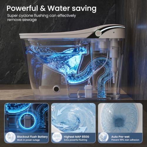 Image of Smart Toilet with Heated Seat,with Warm Water Sprayer and Dryer