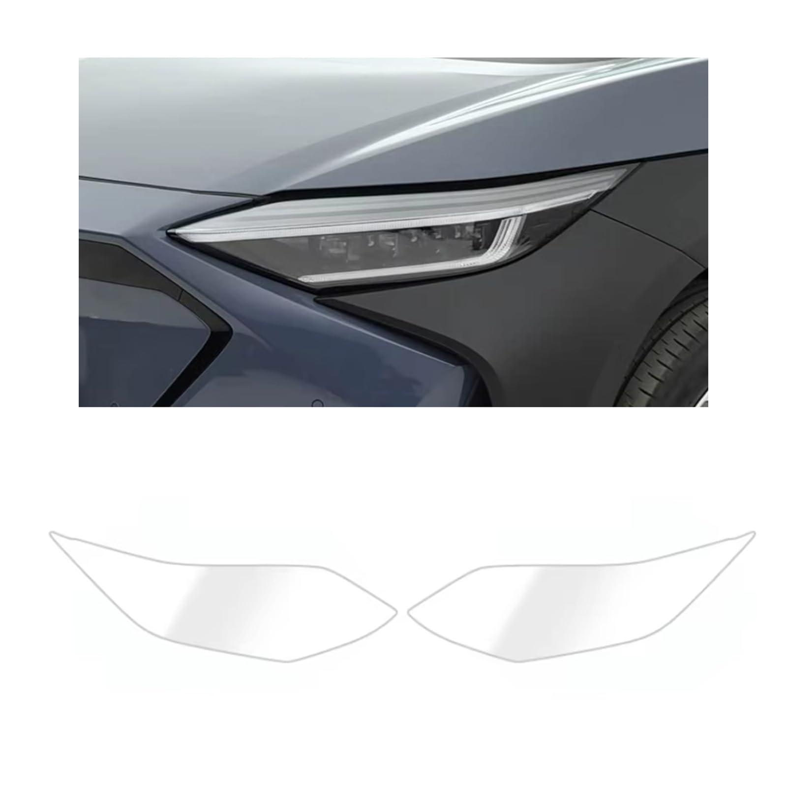VSICTTAR Headlight Film for Subaru Solterra 2022-2026, 1Set Transparent/Smoke Black Car Headlight TPU Protective Film