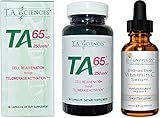 T.A. Sciences TA65 90 Capsules 250 Units Includes a Free Bottle of B-Flawless Premium Vitamin C Serum 2 fl oz 60 ml for Face
