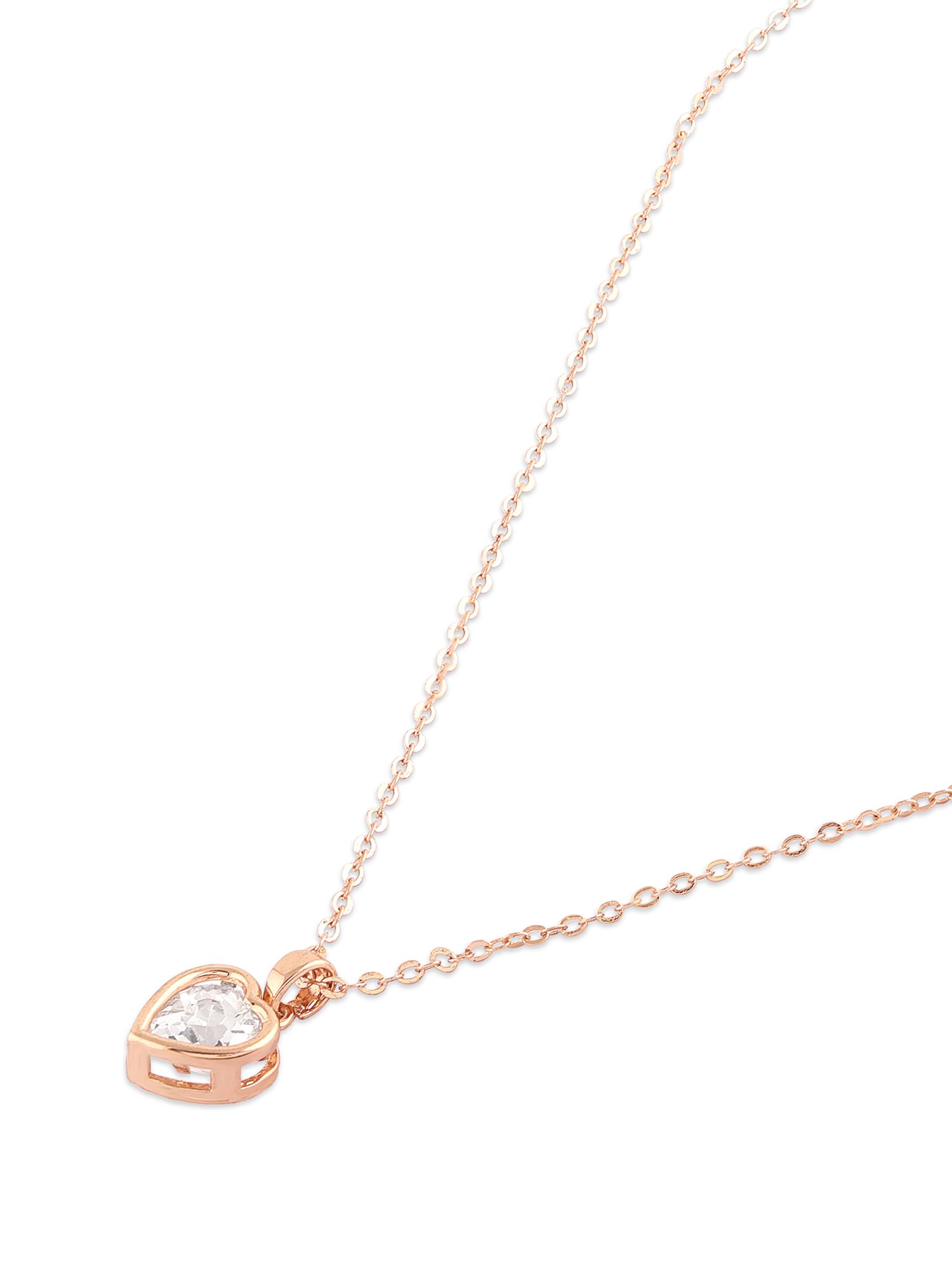 Contemporary Heart CZ Pendant & Chain-ZPFK16912