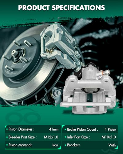 Image of SCITOO 19B3415 Rear Right Disc Brake Caliper Assembly w /Bracket For Audi For A4 2005-2009,For Audi For A4 Quattro 2005-2009