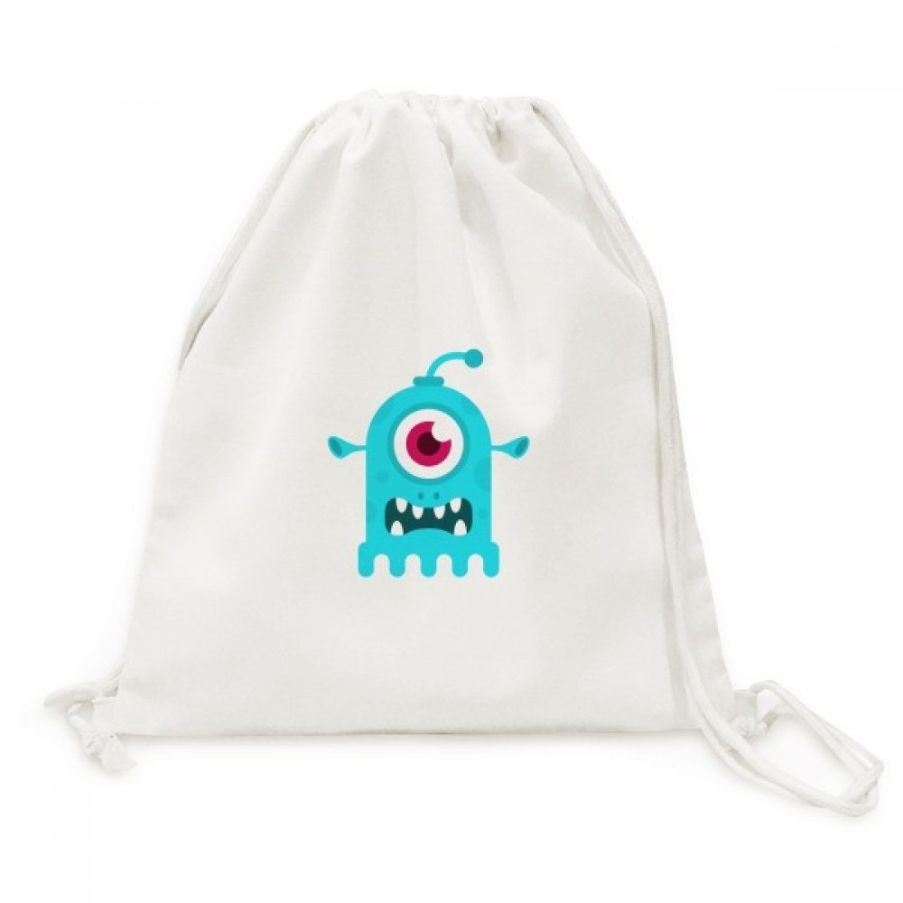 Toile drawstring backpack bleu alien idéal pour voyage et shopping décontracté - 5