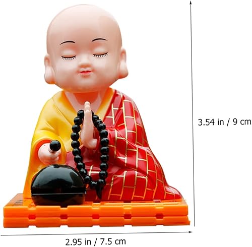 Miniatura 5 de Adornos de muñeca, figura de acción, cabeza sacudida, decoración de coche, figura de monje solar, coches, salpicadero, figuras de salpicadero,