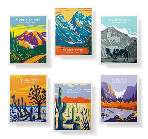 Image of Twigs Paper National Parks Greeting Cards, 12 Assorted Blank Note Cards