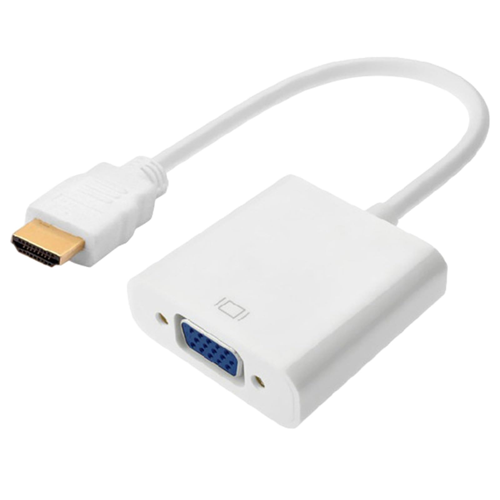 GMBYLBY HDTV to VGA Adapter Cable White Converter Line for Easily Video Transfer from Laptops to Display Monitors