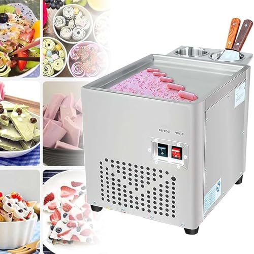 Máquina de rollos de helado frito, máquina comercial de helado para encimera con 2 raspadores para bares, cafeterías y tiendas de postres
