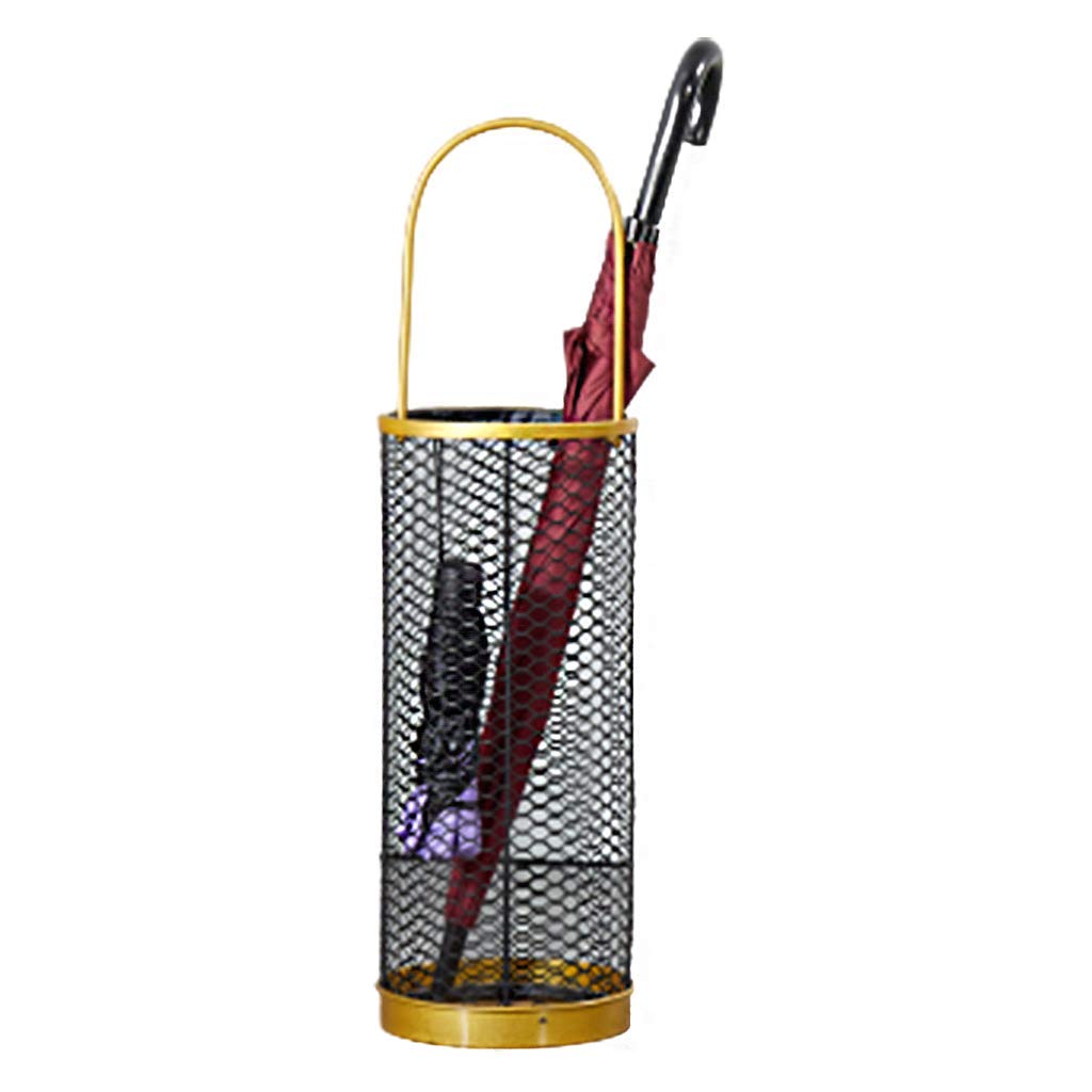 Grand porte-parapluie en métal de 51 cm, design élégant avec finitions soignées pour hall