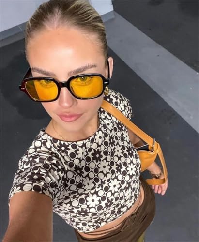 ADE WU Retro Square Sunglasses for Women Y2k Vintage Trendy Cute Square Frame Tinted Sun Glasses2