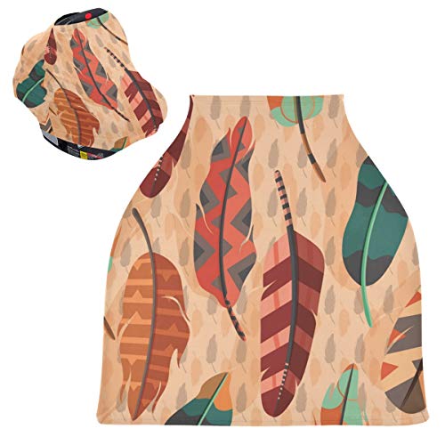 かわいい羽プリントベビーカーシートカバーキャノピー伸縮性看護カバー幼児用母乳の男の子の女の子のための通気性防風冬のスカーフ