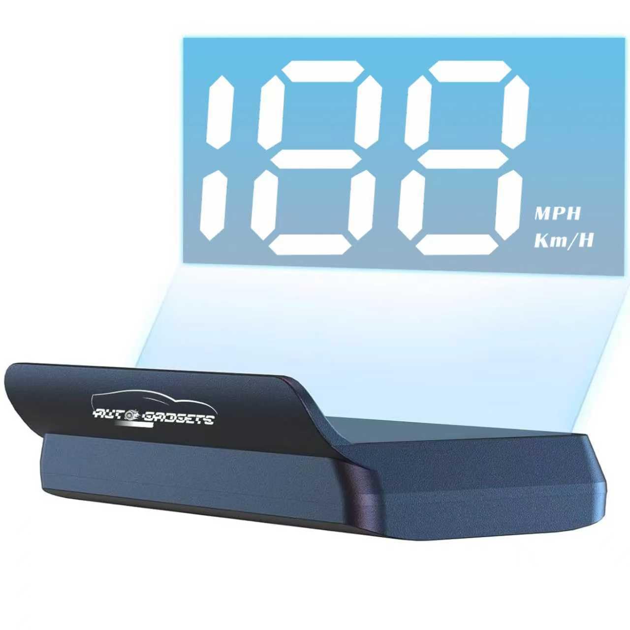 AutoGadgets24® Head Up Display fürs Auto – Windschutzscheiben-Projektor weiß mit Sonnenblende – Digitale Geschwindigkeitsanzeige, Plug-&-Play HUD über USB, Helligkeitsautomatik, klare Projektion weiß