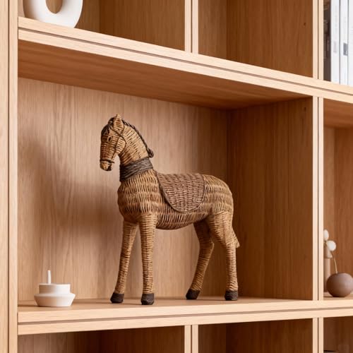 Estatua rústica de caballo en resina estilo rattán miniatura 2