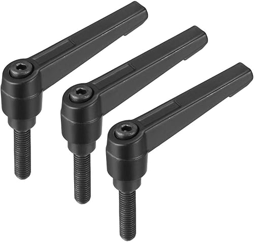 uxcell M8 x 1.260 in mango ajustable palanca de sujeción rosca botón trinquete macho roscado perillas de tornillo de liberación rápida pernos con