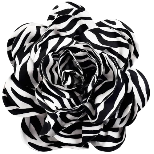 Image of PLwelth Large Flower Brooch Pins Floral Hair Clips for Women Lapel Pins for Dress Clothes Suits Wedding Party Jewelry Gifts