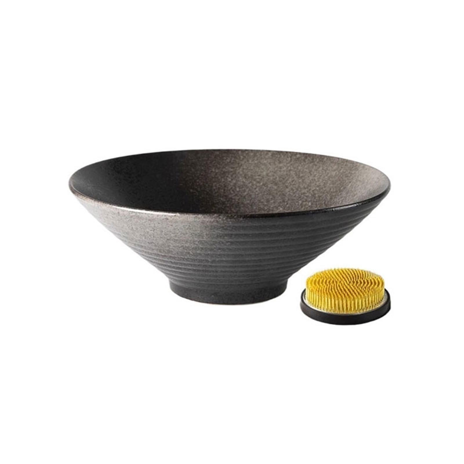 Kx9Lb8d plant saucer Retro Ceramic Threaded Bowl Flower Arranging Saucer with Kenzan for Home Gardening Decor flower pot saucer