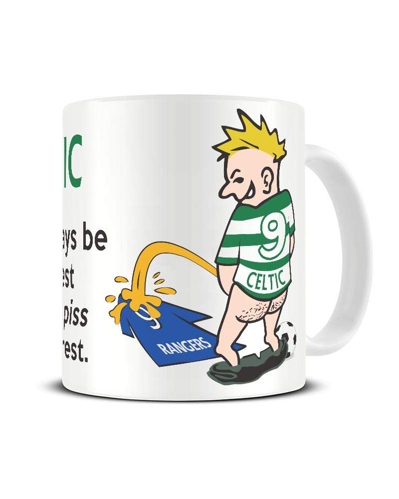Wee On The Rival's Shirt | Football Fan Rivalry Mugs | Great Funny Gift for a Football Supporter Present Coffee Tea Mug Cup (Celtic V Rangers) WE07