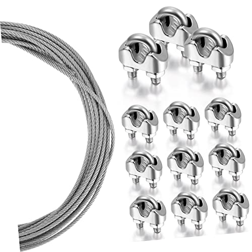 FELTECHELECTR 1 Set M3u Type Chuck Wire Rope Tools Tension Wire Ropes Wire Rope Clamps Tension Wire with Clamps Tension Wire Fence Kit Fastener Clamps Wire Kit Jigs Steel Wire: Stainless Steel