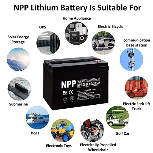 Npp 6V 200Ah (T16A, 2Pcs) Golf Cart Battery, Sla Agm Battery, Replace Ub62000, Pallet Jack, Ideal For Solar Setup, Trolling Motor, Rv thumb #5