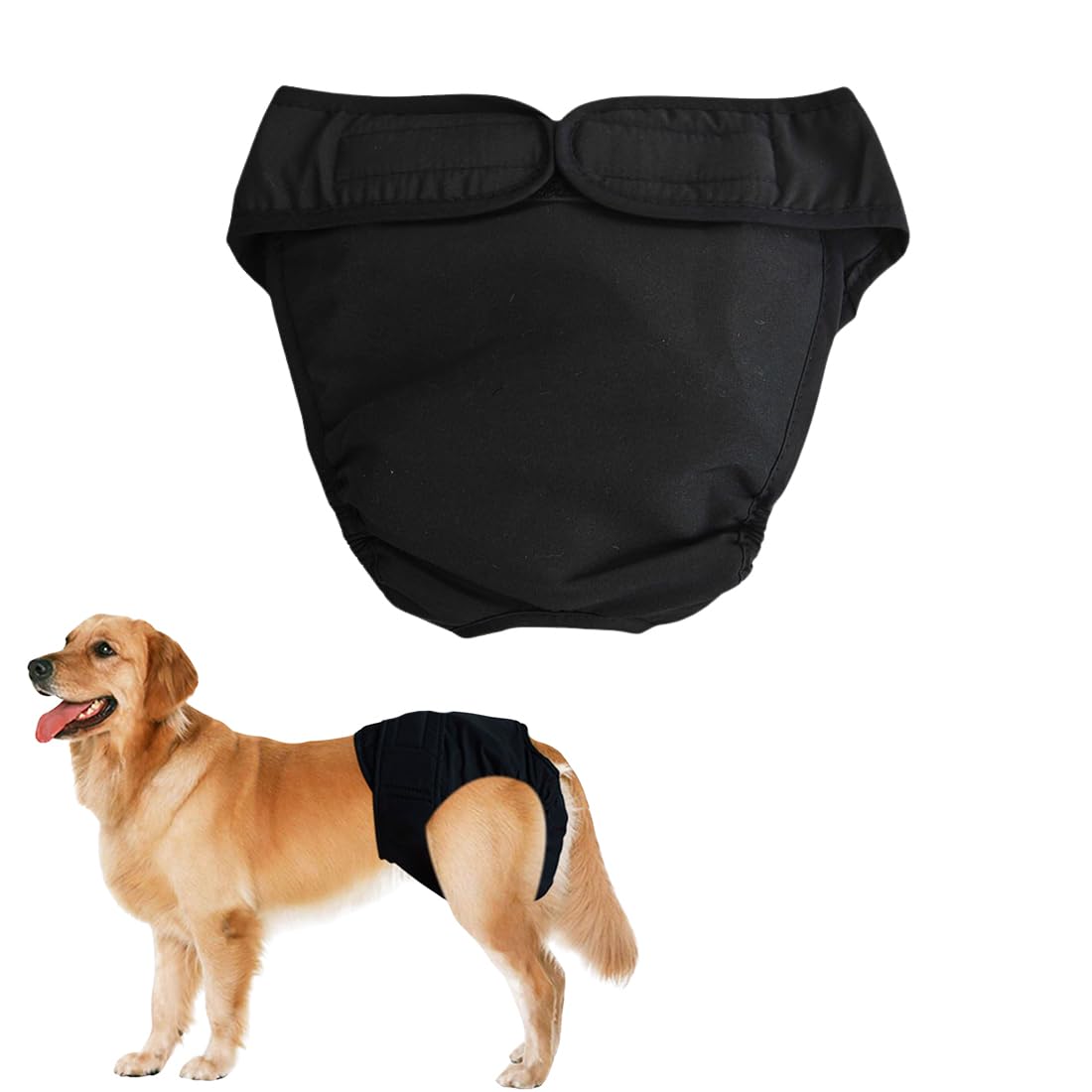 TNSRAY Pañales Lavables para Perras, Pañales Reutilizables para Perras, Reutizables y Duraderos para Perros Hembra, Pañales Sanitarios para Mascotas, Altamente absorbentes, Lavables a máquina(Negro)